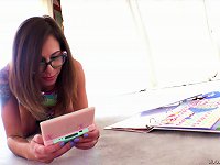 Rough hardcore and anal pounding of the slut in glasses